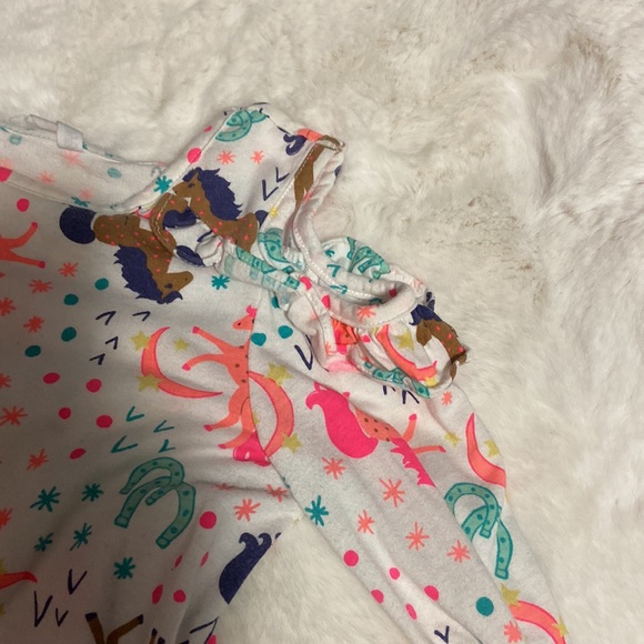 Girls Cold Shoulders Horse Dress - Picture 3 of 3